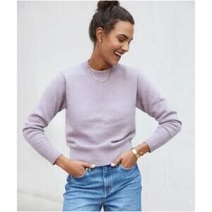 AYR The Little Joy Organic Cotton Crewneck Sweater Purple Mist Size XL Fuzzy EUC
